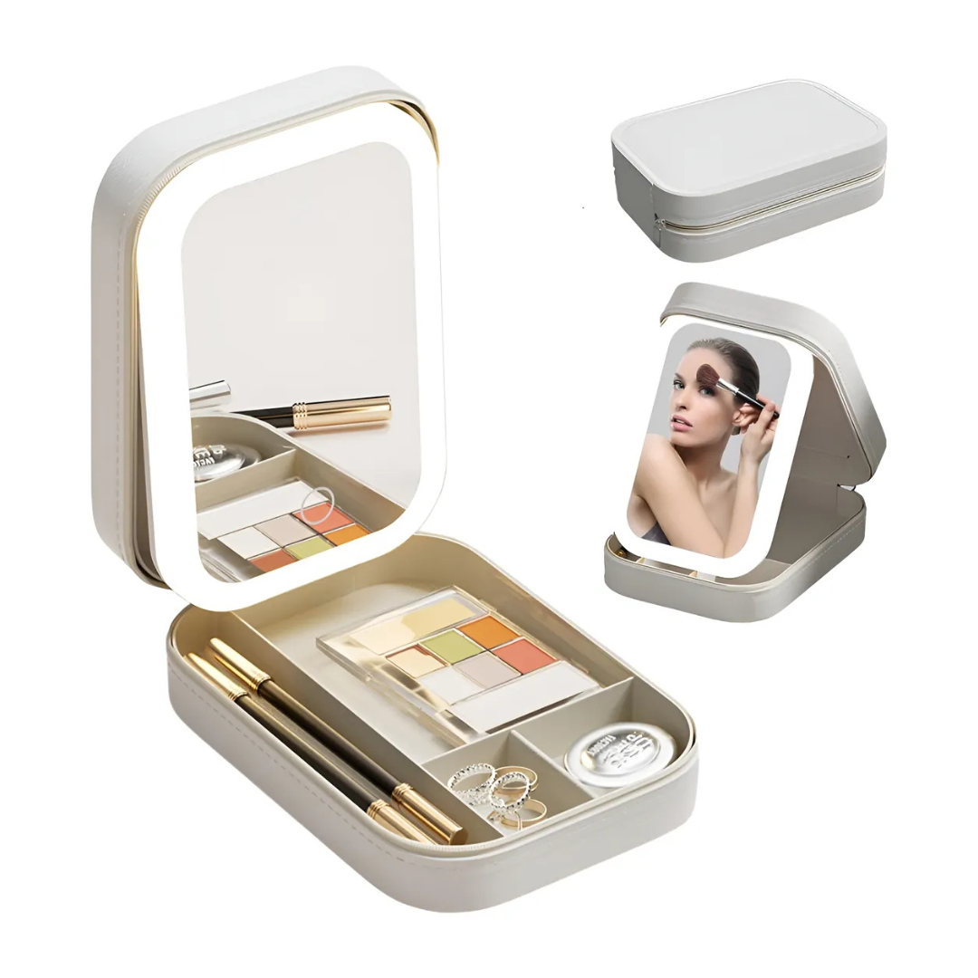 Estuche De Maquillaje Portátil Con Espejo Led Estuche De Maquillaje Portátil Con Espejo Led - Imagen 1